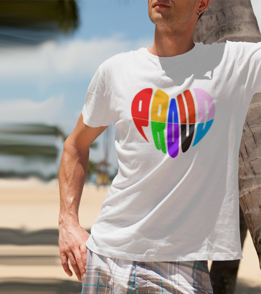Proud Progress Heart Rainbow Colors T-Shirt