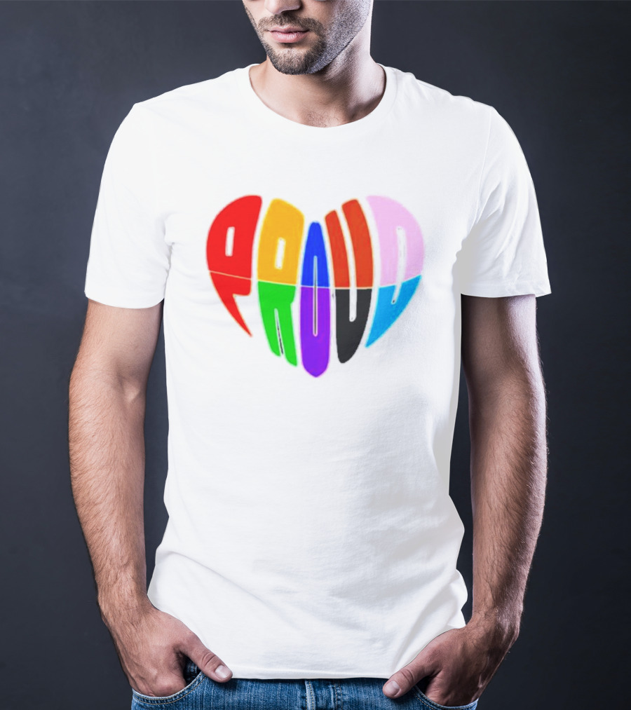 Proud Progress Heart Rainbow Colors T-Shirt