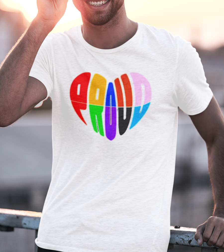 Proud Progress Heart Rainbow Colors T-Shirt