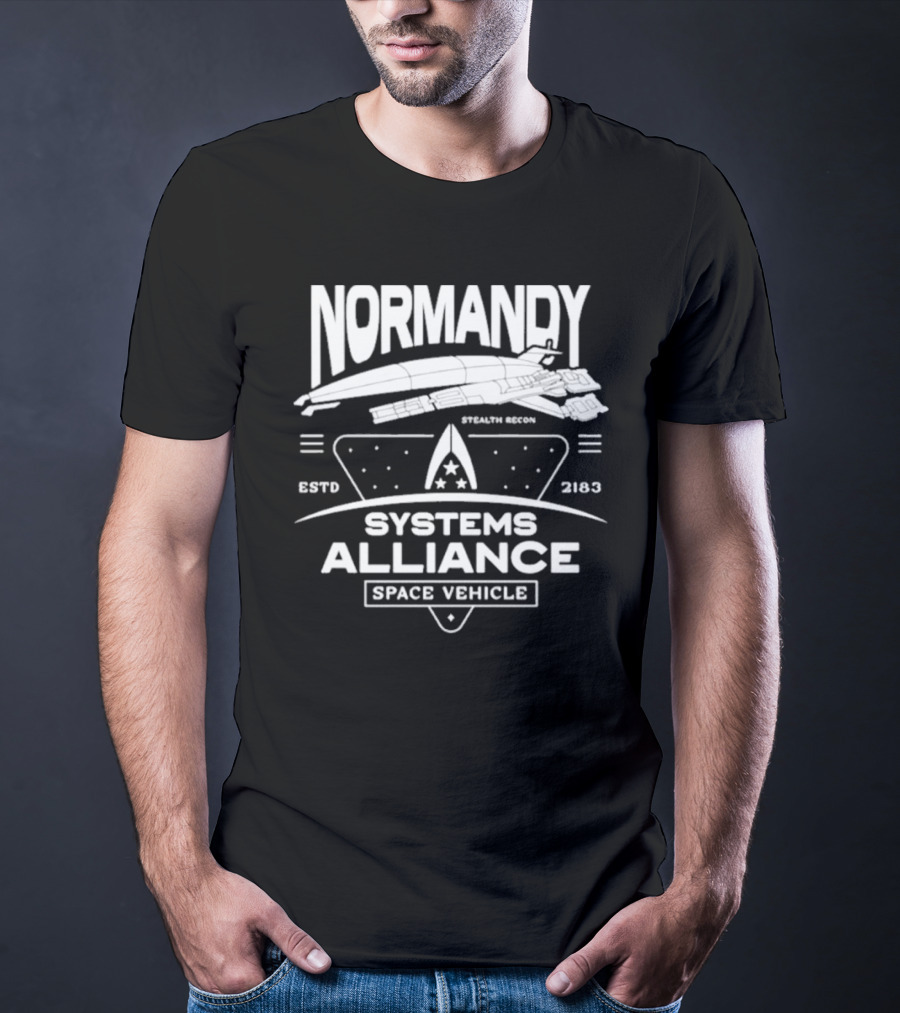 Normandy Systems Alliance Space Vehicle Estd 2183 Stealth Recon T-Shirt