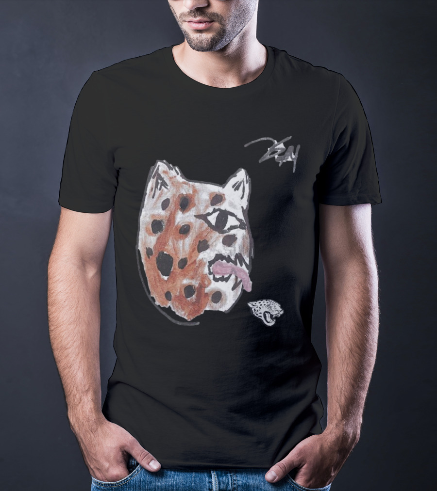 Jacksonville Jaguars Artwork By Tank Bigsby Featuring Stylized Jag Head T-Shirt