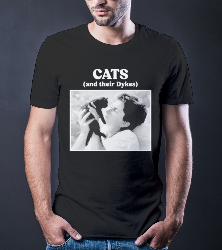 CATS And Their Dykes Black And White Image T-Shirt