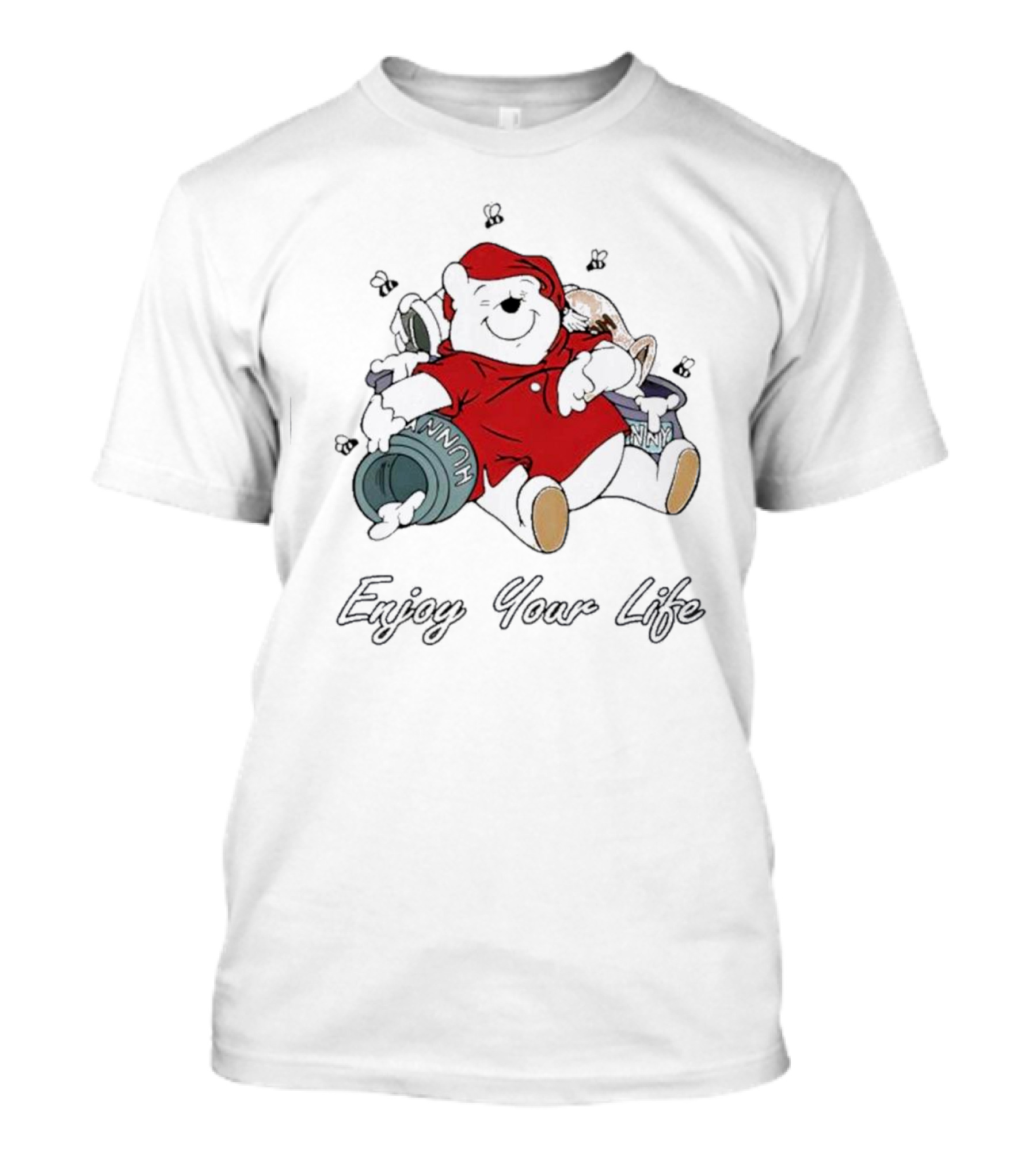 Bear Enjoy Your Life Hunny Pots Red T-Shirt