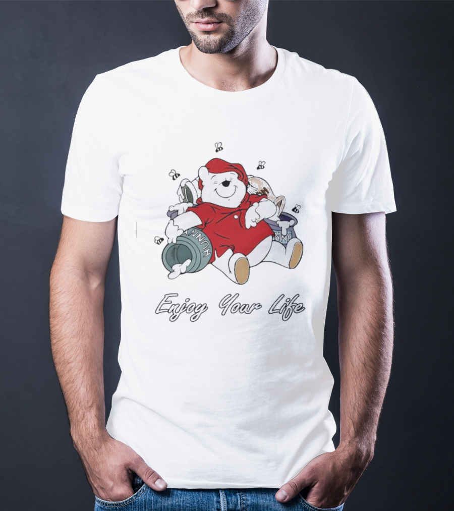 Bear Enjoy Your Life Hunny Pots Red T-Shirt