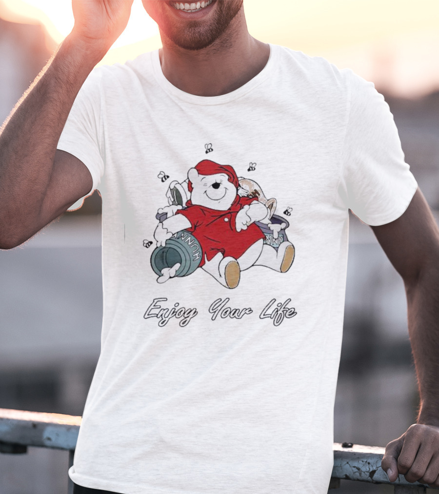 Bear Enjoy Your Life Hunny Pots Red T-Shirt