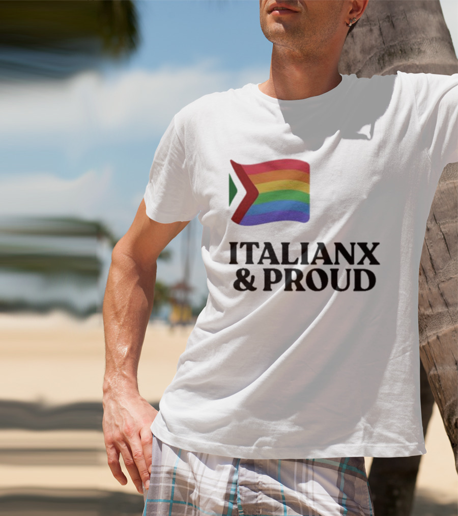 Italianx And Proud Rainbow Flag Pride T-Shirt