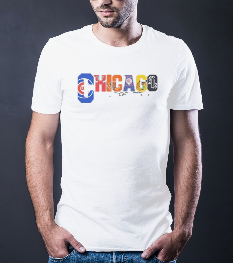 Chicago Sports Teams Logos Collage T-Shirt