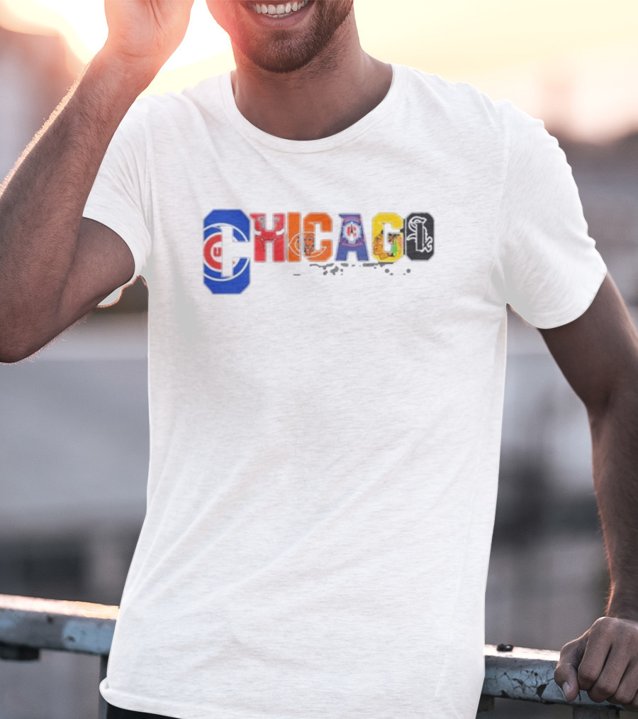 Chicago Sports Teams Logos Collage T-Shirt