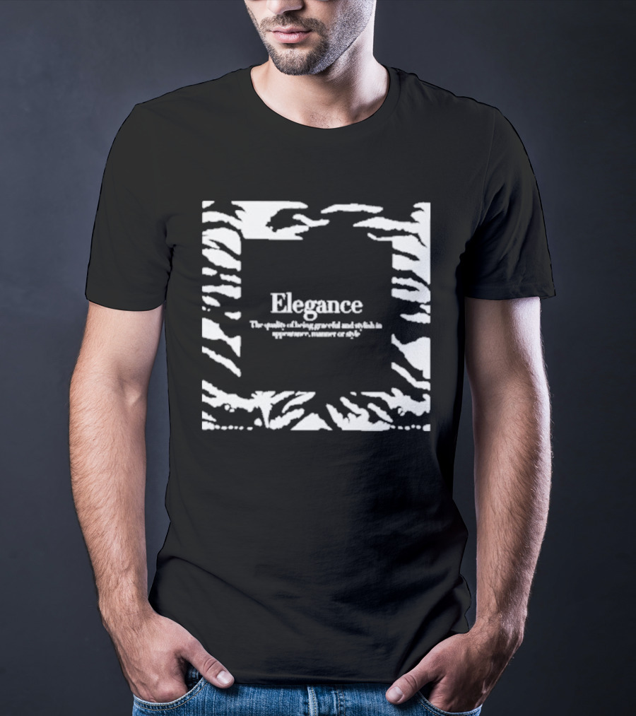 Elegance The Quality Of Being Graceful And Stylish In Appearance Manner Or Style Zebra Stripe Border T-Shirt