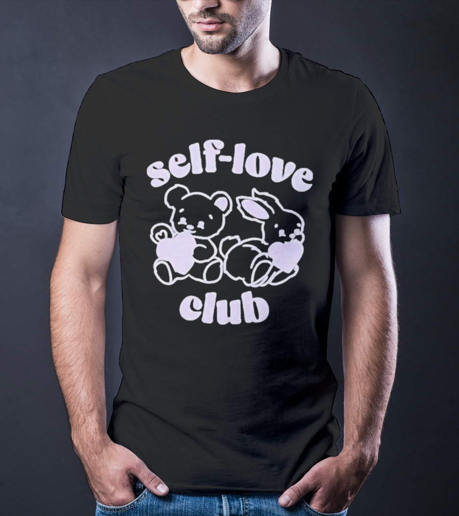 Self-Love Club Bear And Bunny Hearts T-Shirt