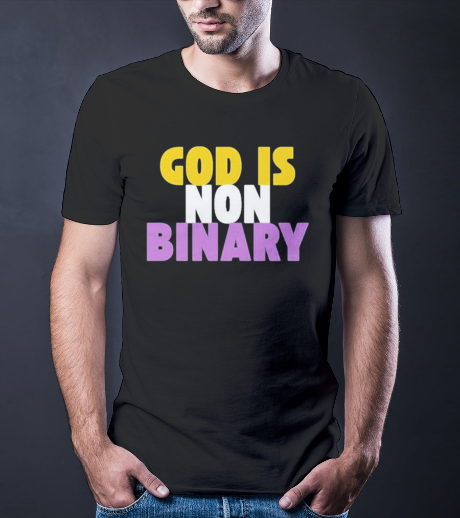 John Pavlovitz God Is Non-Binary Statement In Yellow, White, And Purple T-Shirt