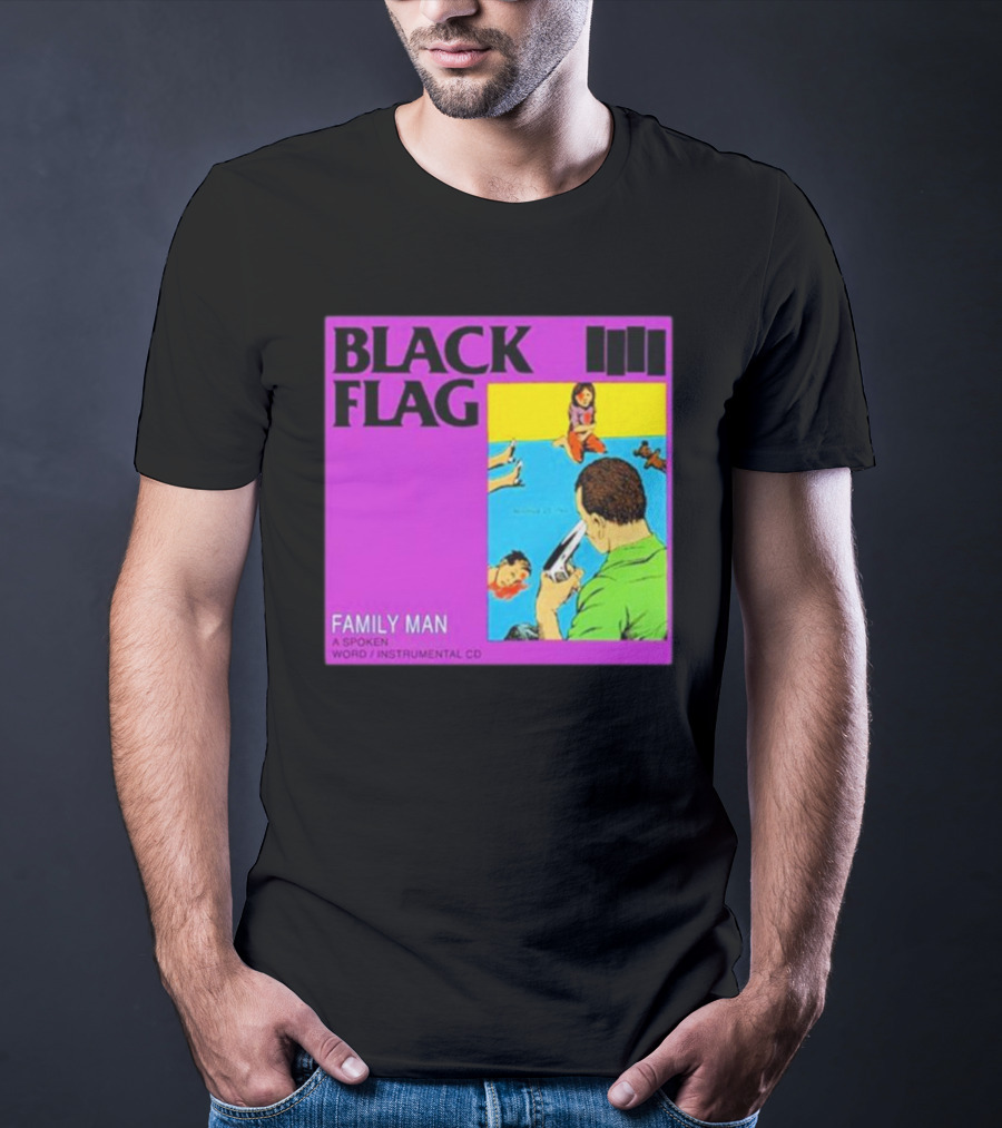 Black Flag Family Man Spoken Word Instrumental CD Album T-Shirt