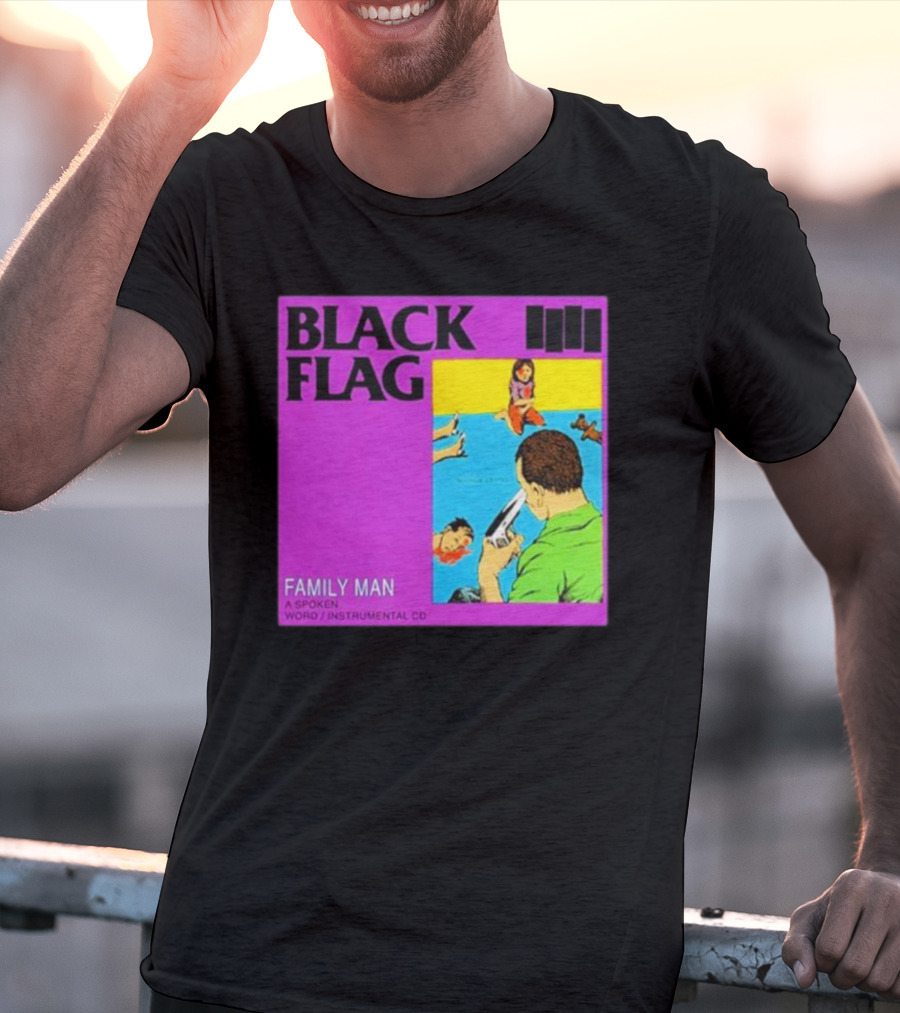 Black Flag Family Man Spoken Word Instrumental CD Album T-Shirt