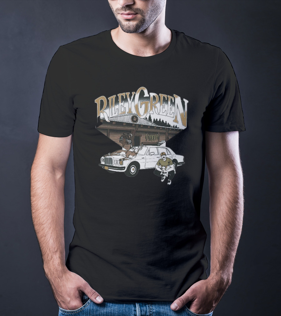 Riley Green Rustic Cabin Car Scene T-Shirt