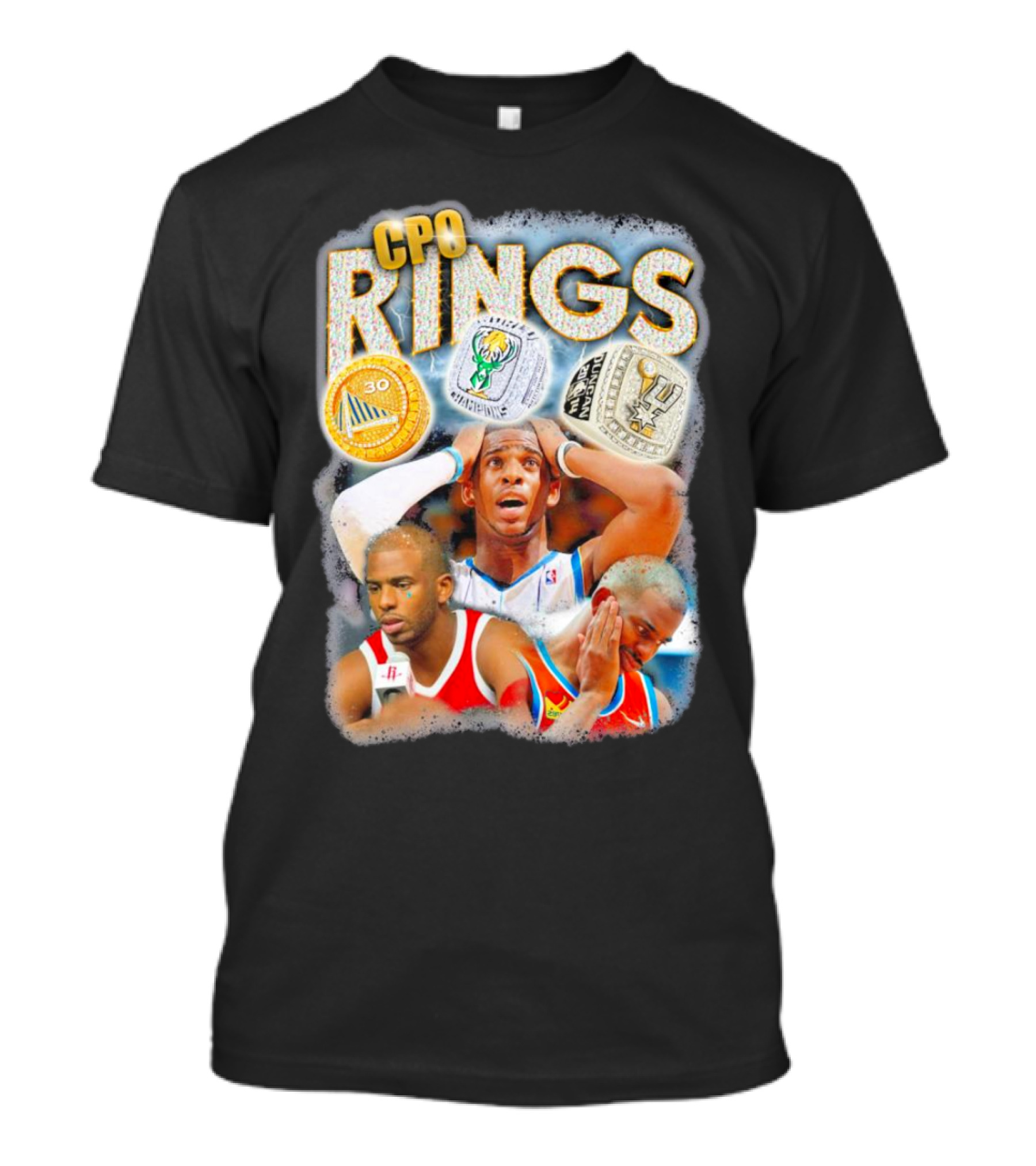 CP0 Rings Basketball Legacy With Golden State Warriors Boston Celtics And San Antonio Spurs Symbols T-Shirt