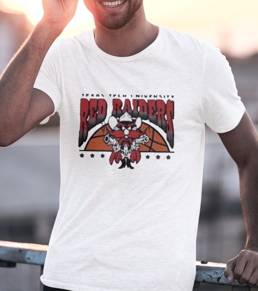 Texas Tech Basketball Red Raiders Guns Up Mascot T-Shirt
