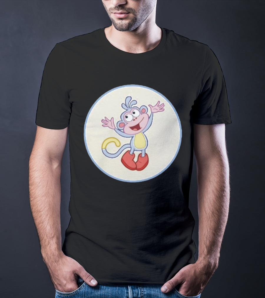 Boots The Monkey Character With Red Boots From Popular Children's Show T-Shirt