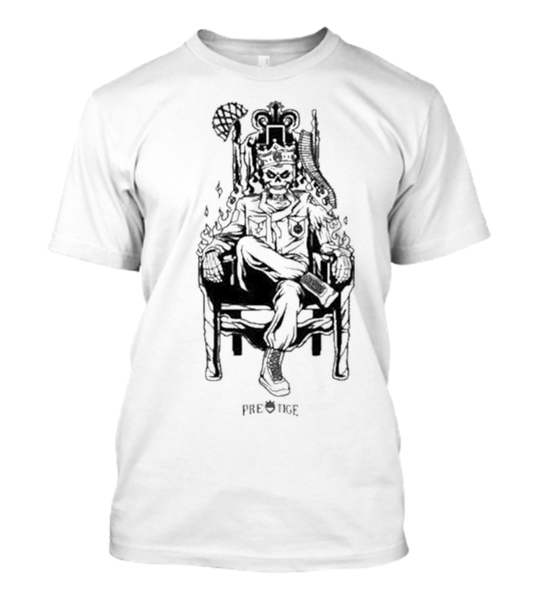 Rich And Lonely Prestige Vegas King Skeleton Throne T-Shirt