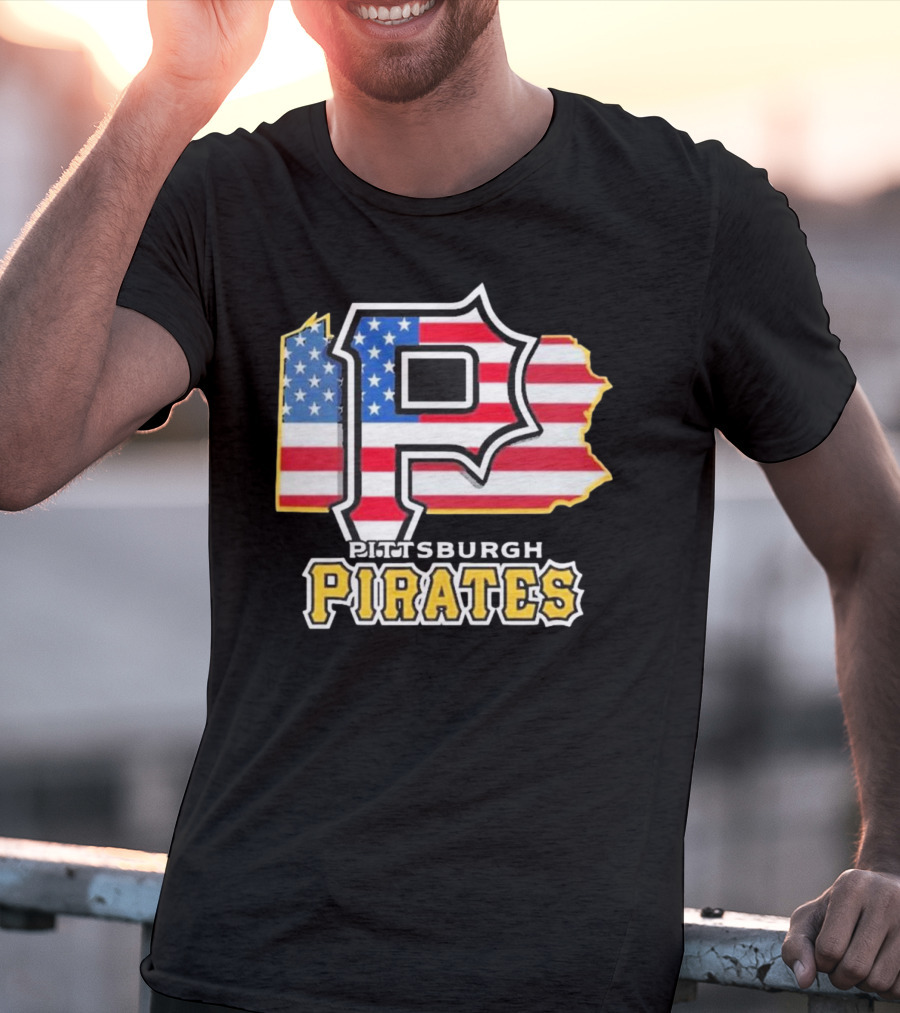 Pittsburgh Pirates American Flag Pennsylvania T-Shirt