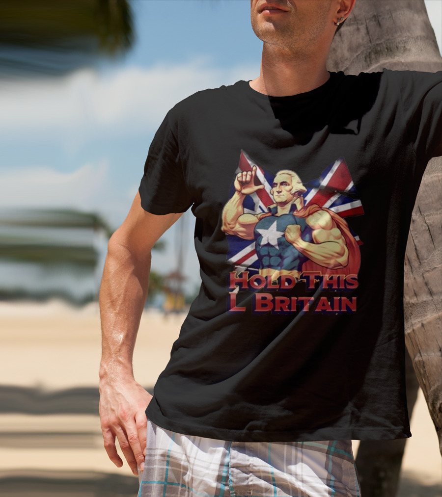 Hold This L Britain Superhero Union Jack Cloaked Figure T-Shirt