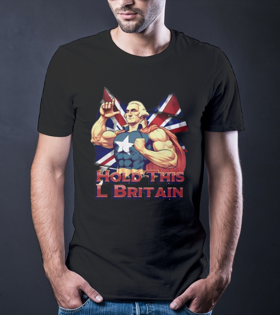 Hold This L Britain Superhero Union Jack Cloaked Figure T-Shirt