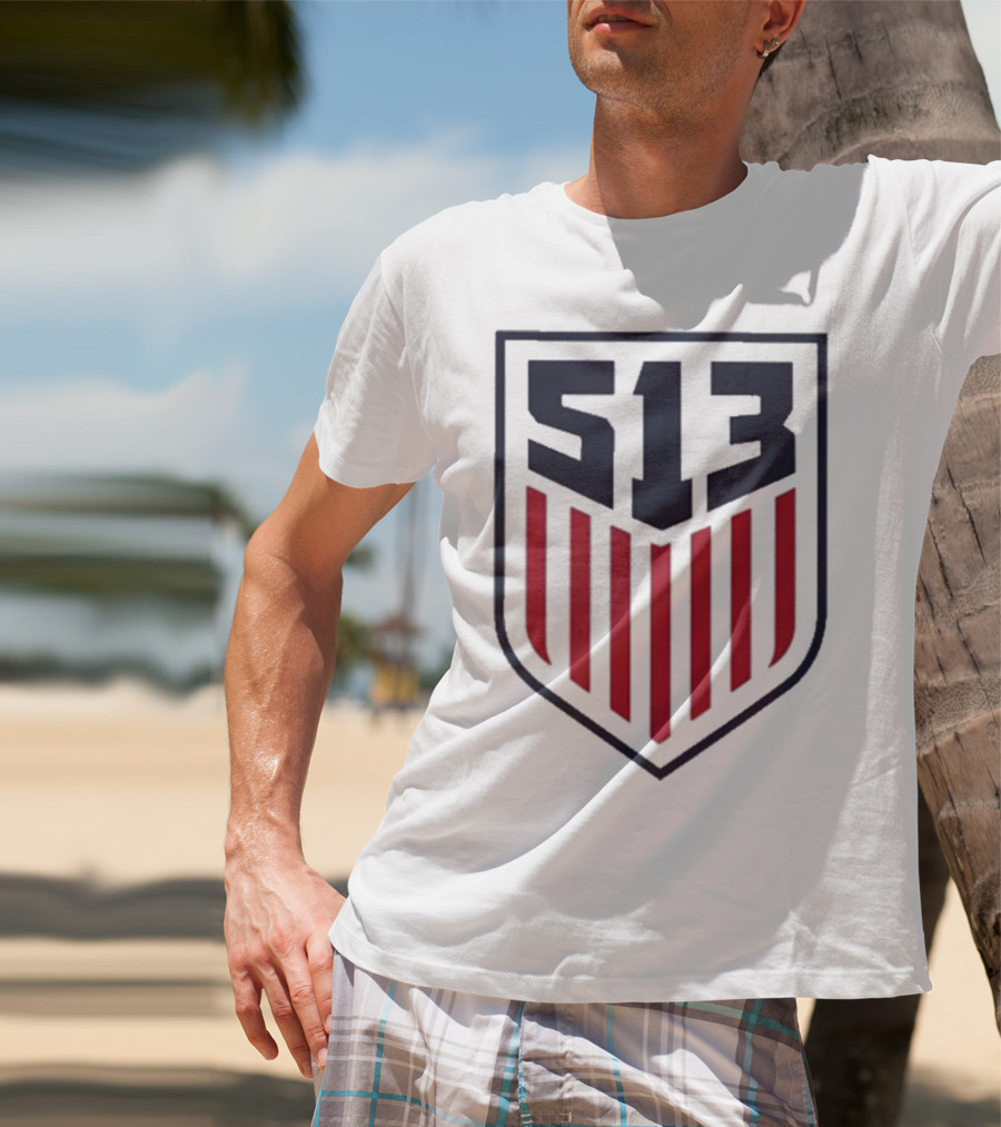 USMNT 513 National Team Emblem With Shield And Stripes T-Shirt