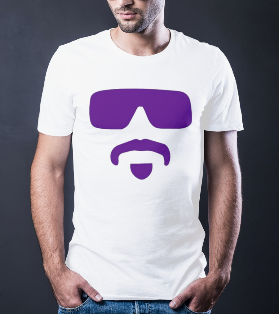 Gavin Guidry Wears Hayden Travinski Purple Sunglasses And Beard T-Shirt