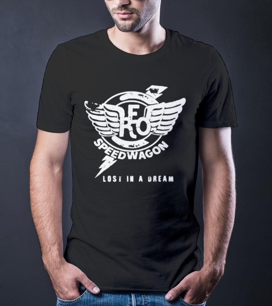 Reo Speedwagon Lost In A Dream Logo Wings And Lightning Bolt T-Shirt