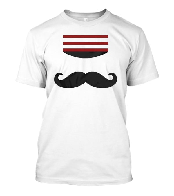 Mr Redleg Mustache Iconic Mustache And Red Stripes T-Shirt