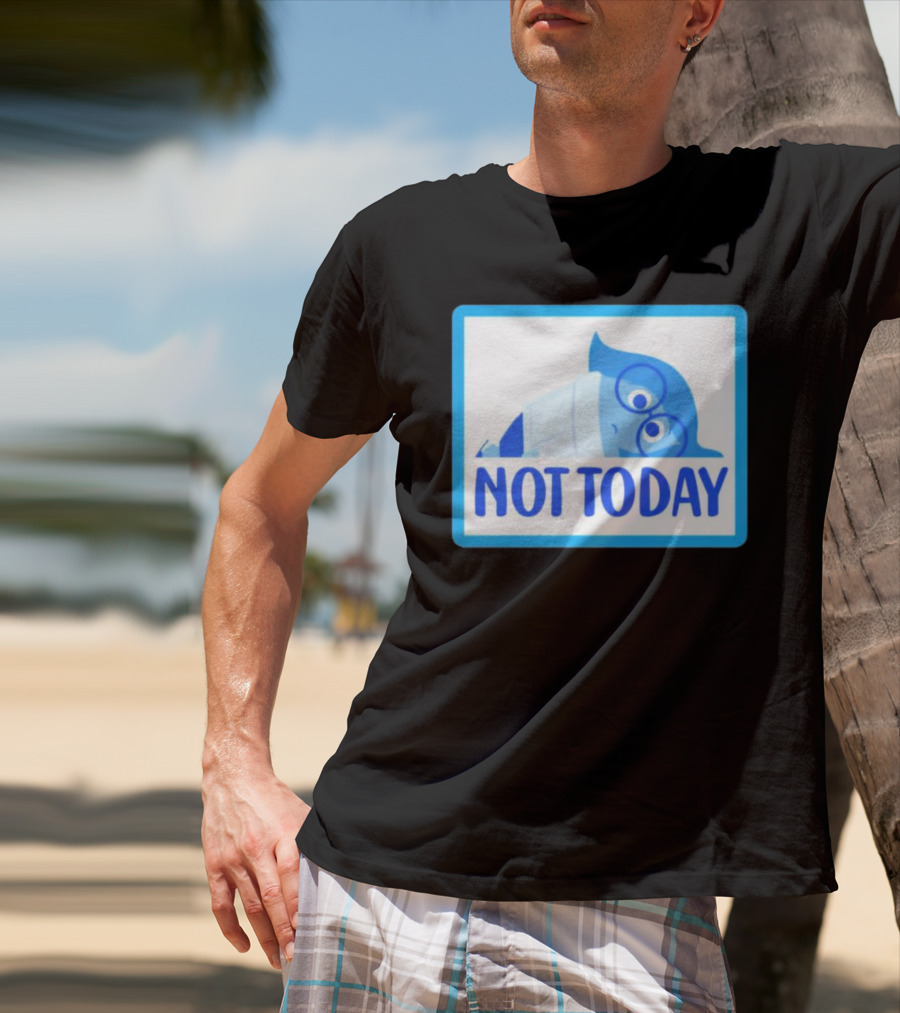 Not Today Sadness Character Blue Glasses Image T-Shirt