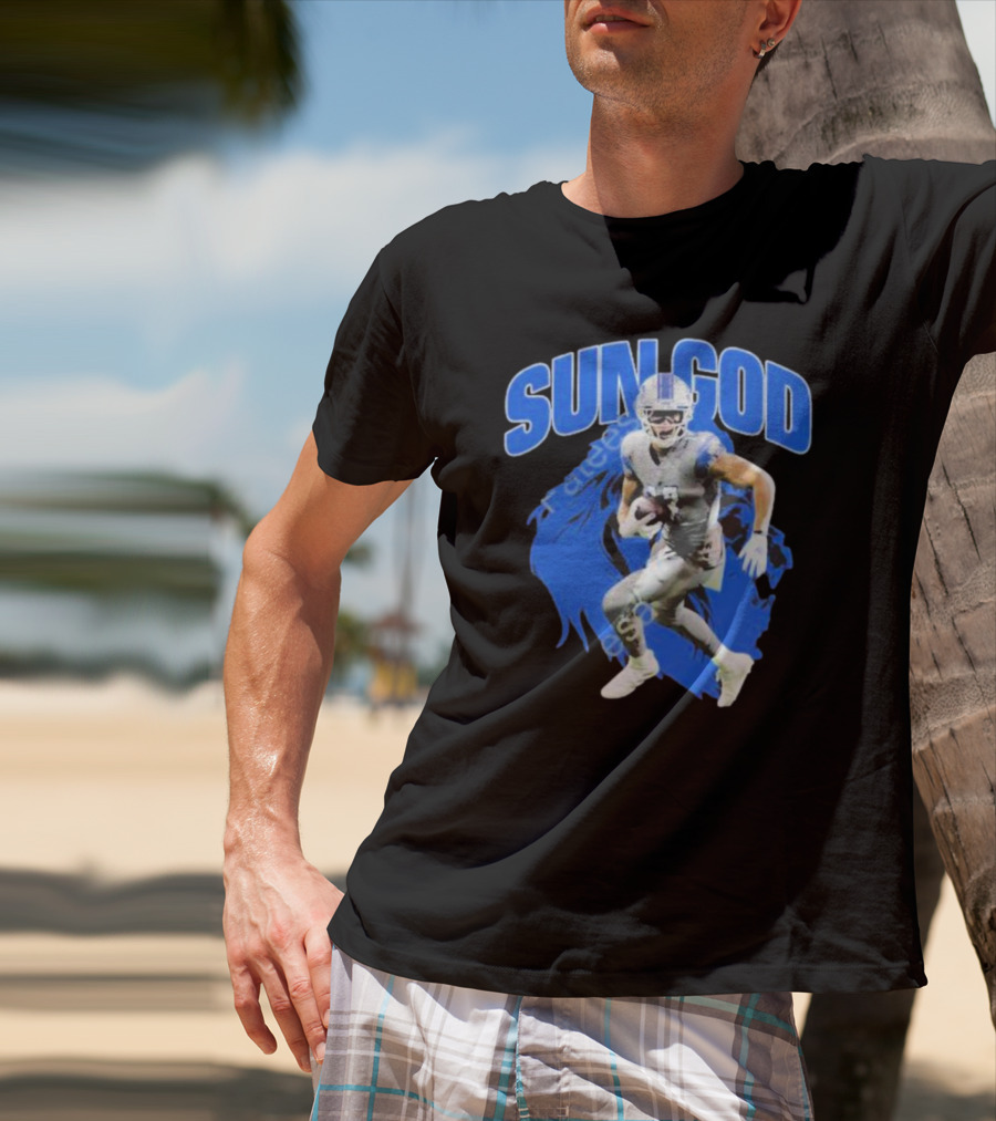 Detroit Lions Sun God Football Player T-Shirt