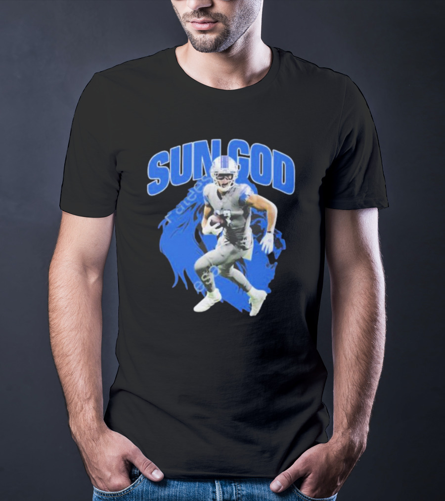 Detroit Lions Sun God Football Player T-Shirt