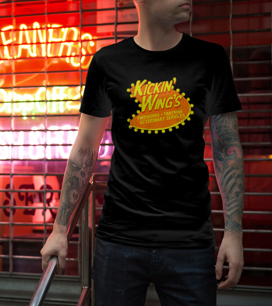 Kickin' Wing's Fireworks Tracking Veterinary Services Joe Dirt T-Shirt