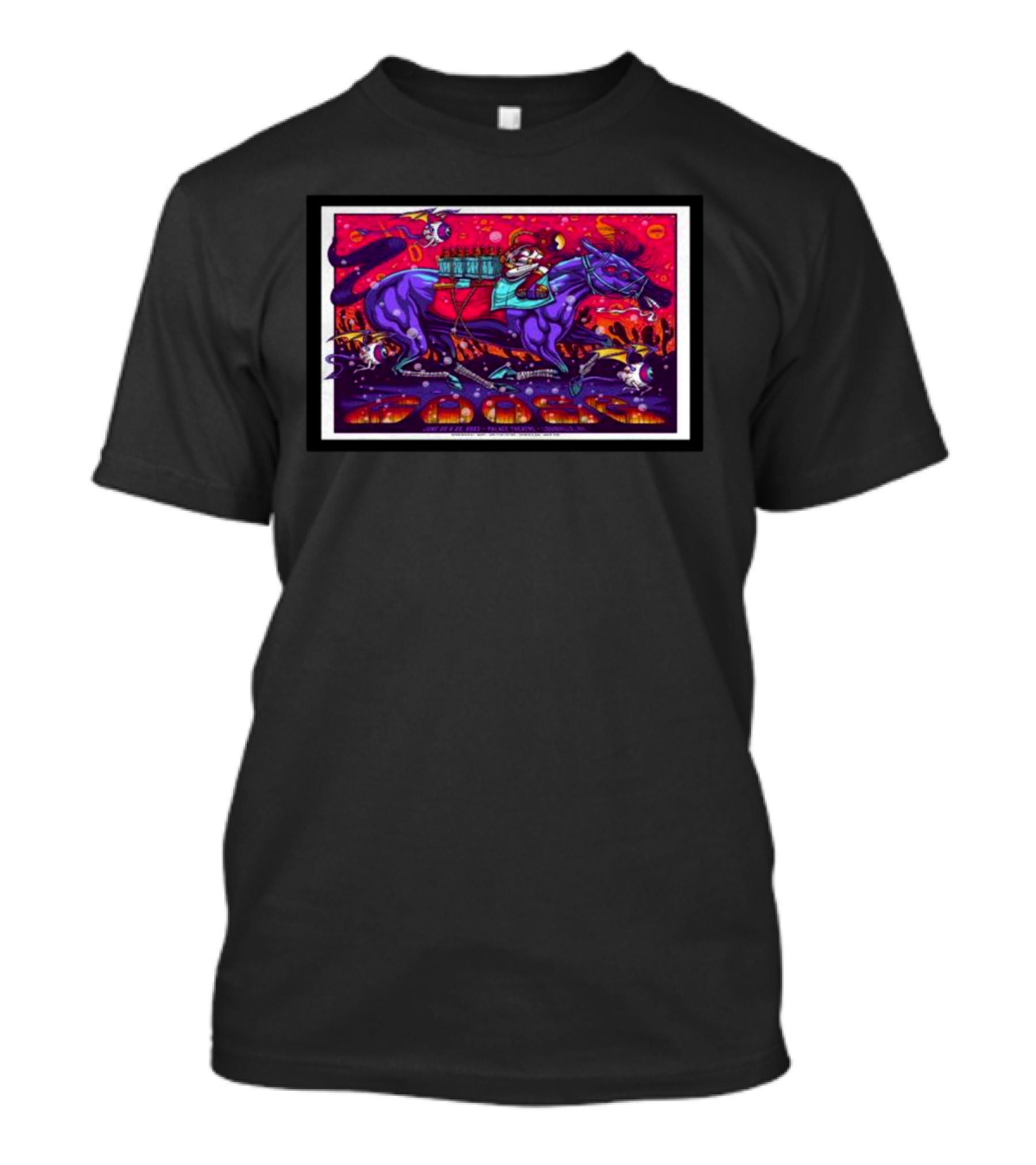 Goose Riding Cosmic Horse Louisville Palace Theatre Neon Fantasy T-Shirt