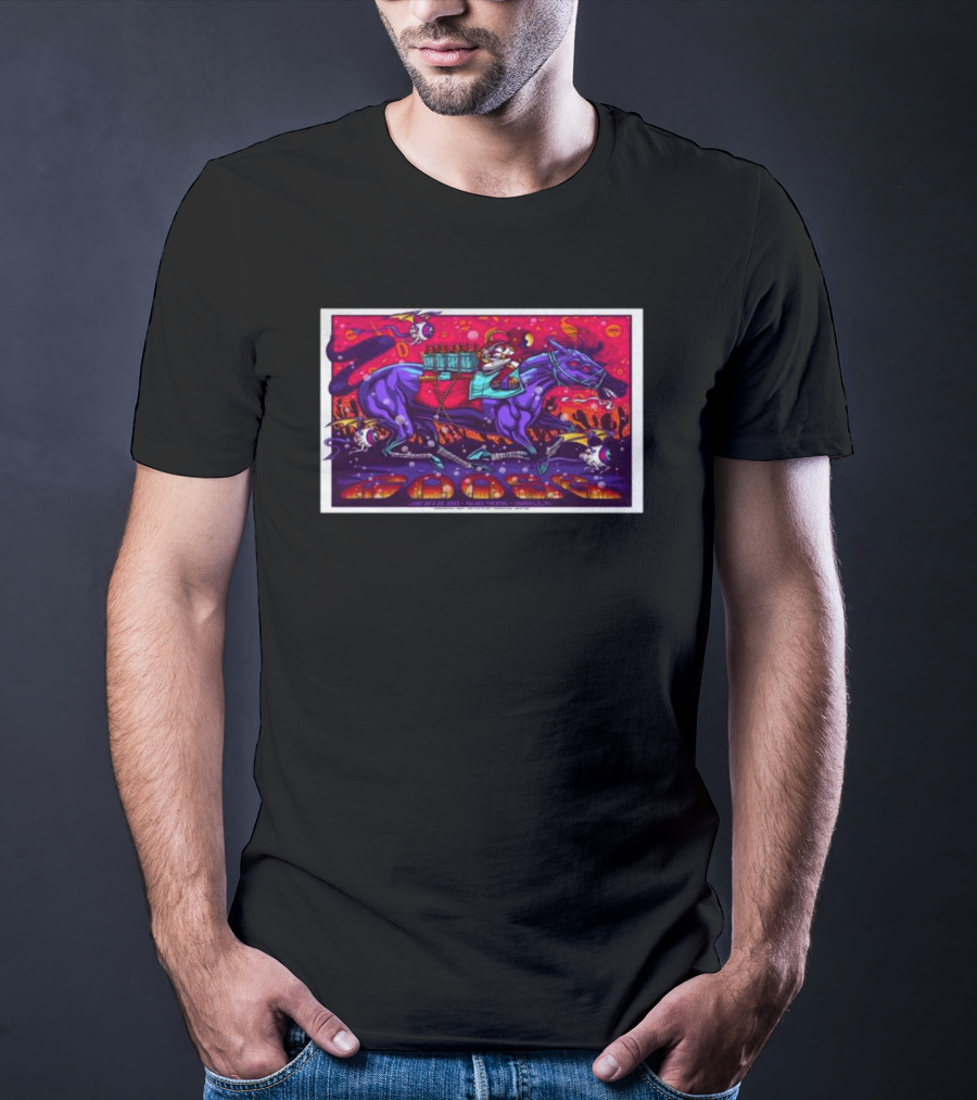 Goose Riding Cosmic Horse Louisville Palace Theatre Neon Fantasy T-Shirt