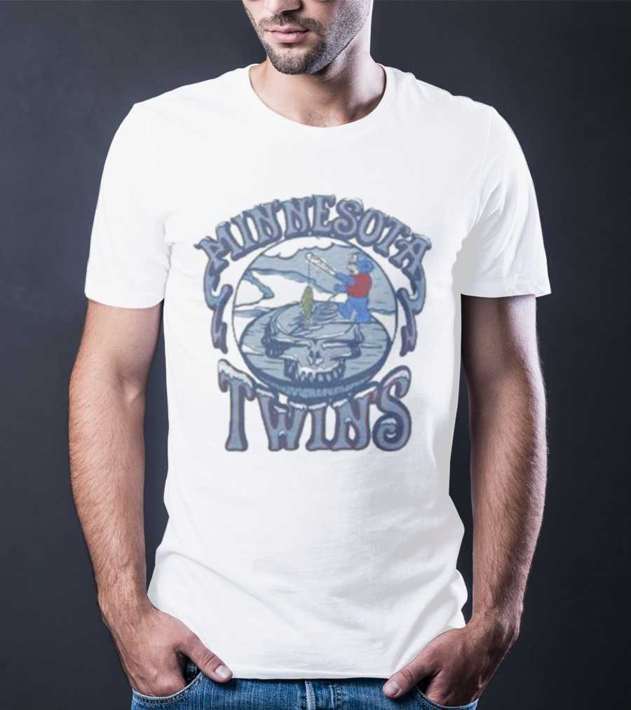 Minnesota Twins Grateful Dead Fishing Skull T-Shirt