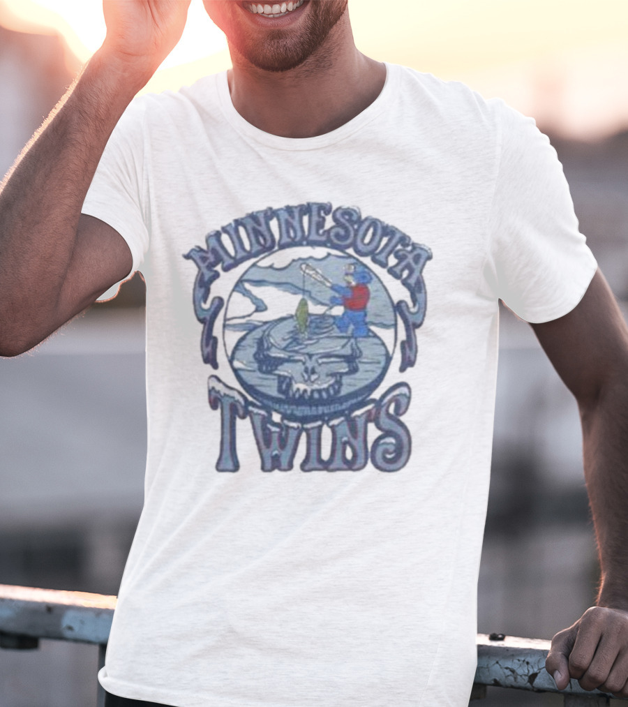 Minnesota Twins Grateful Dead Fishing Skull T-Shirt