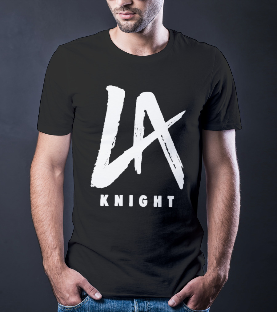 LA Knight Black Handwritten T-Shirt