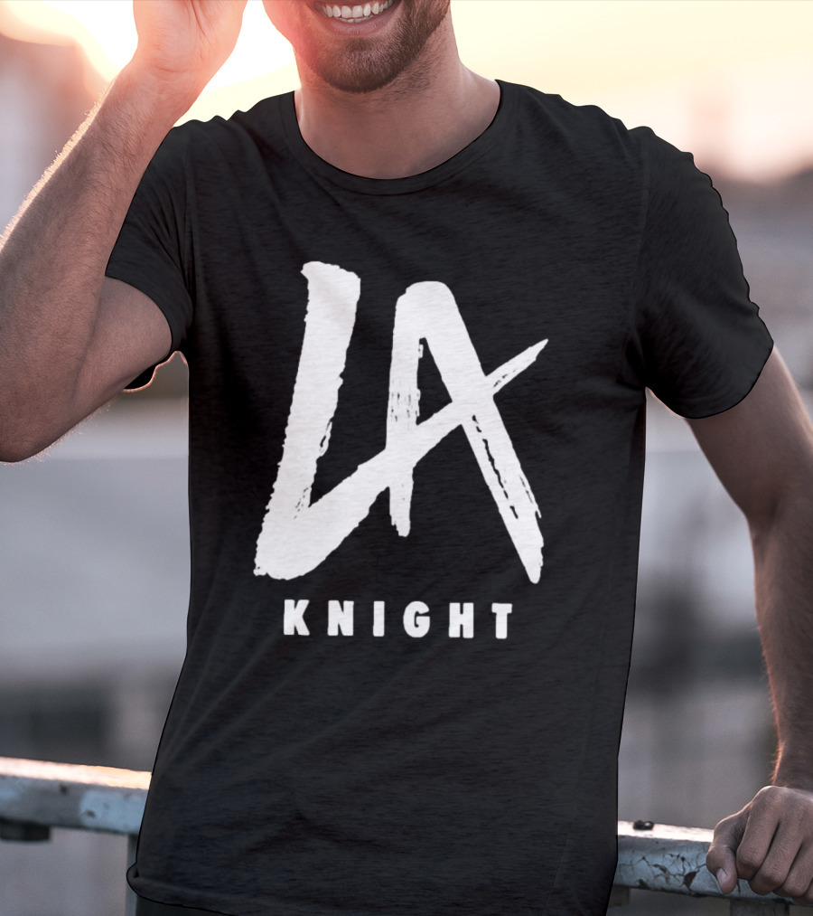 LA Knight Black Handwritten T-Shirt