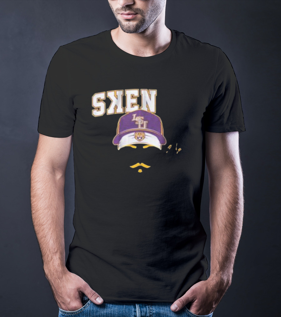 LSU Baseball Paul Skenes Stache Cap T-Shirt