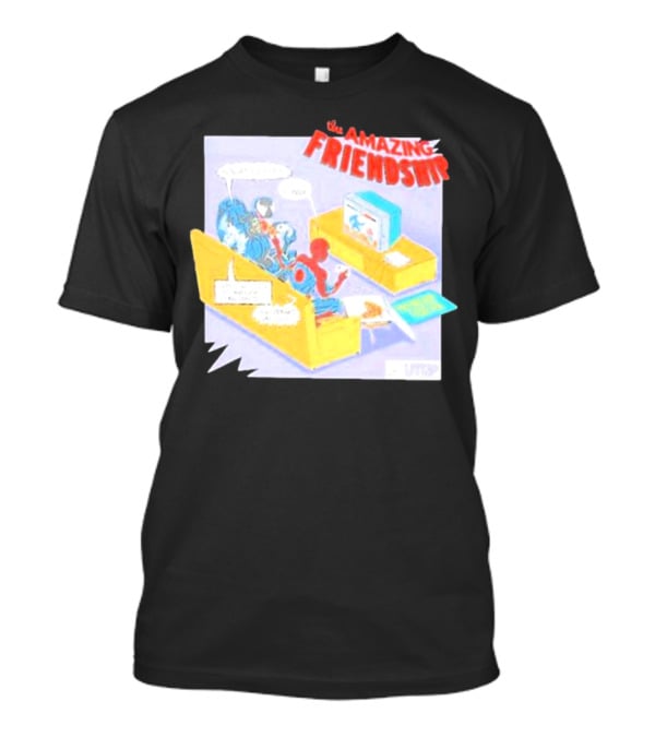 The Amazing Friendship Spiderman Venom Gaming Console Couch Scene T-Shirt
