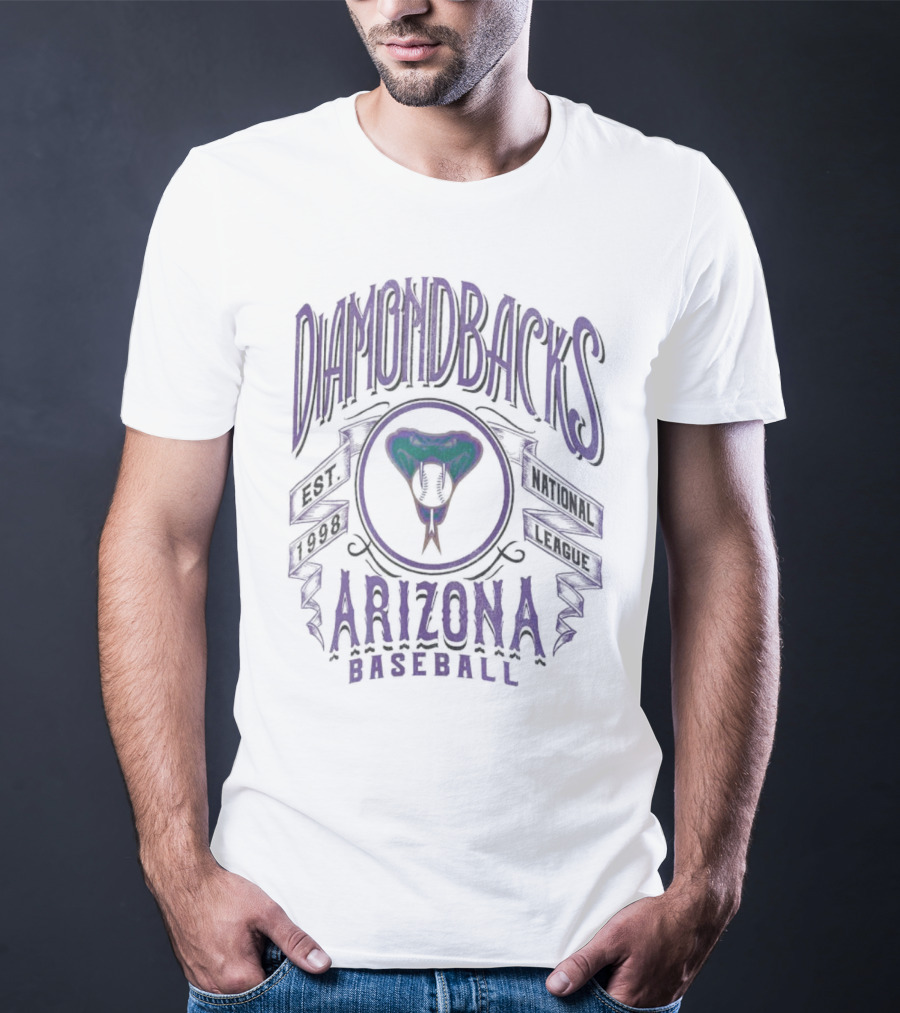 Arizona Diamondbacks Rucker Collection Distressed Baseball Rock T-Shirt