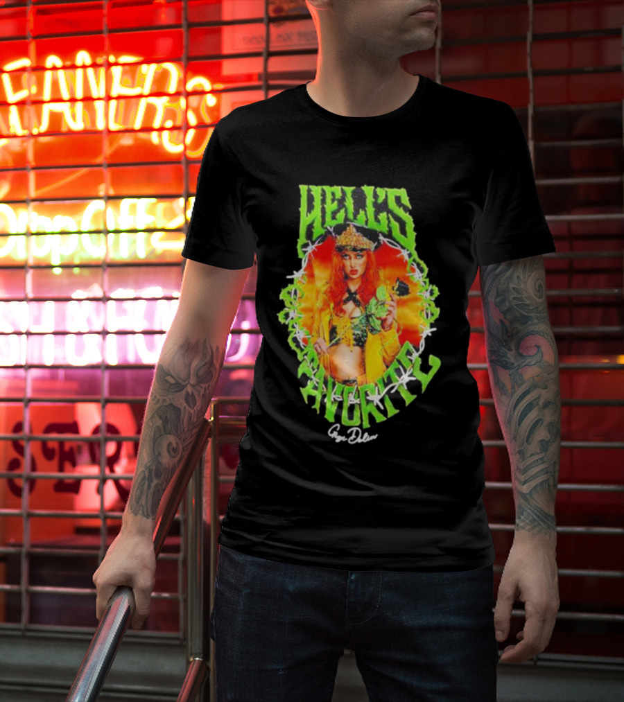 Hell's Favorite Gigi Dolin Barbed Wire Crown And Green Flames T-Shirt
