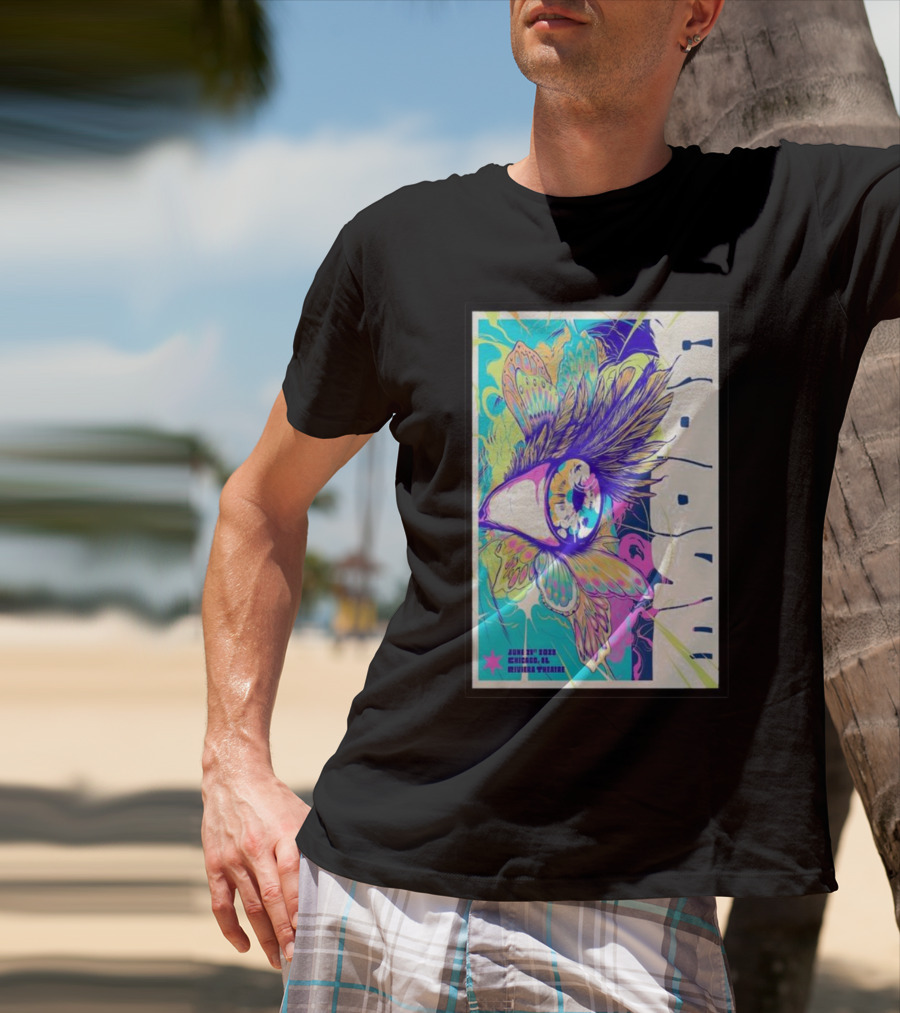 Goose June 21 Chicago Riviera Theatre Psychedelic Feather T-Shirt
