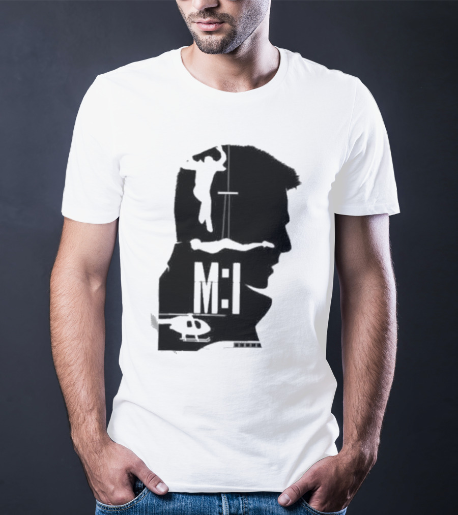 Mission Impossible Series MI Essential Silhouette And Helicopter Scene T-Shirt