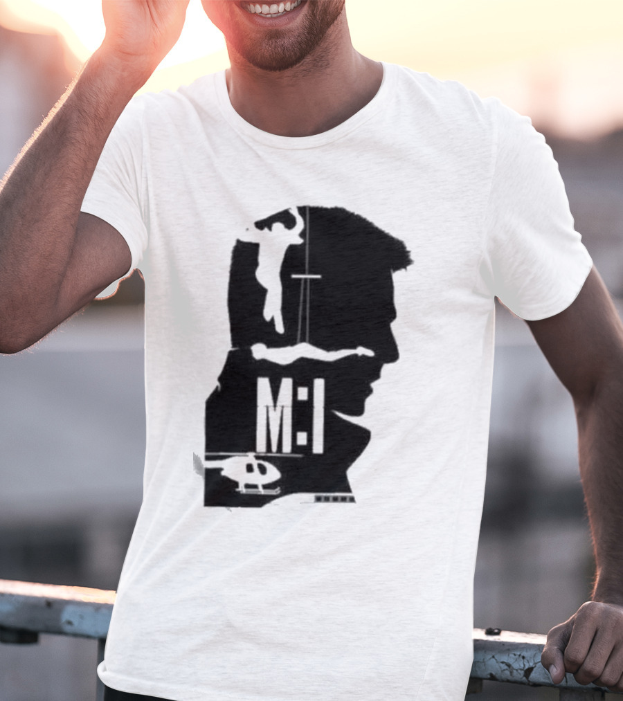 Mission Impossible Series MI Essential Silhouette And Helicopter Scene T-Shirt