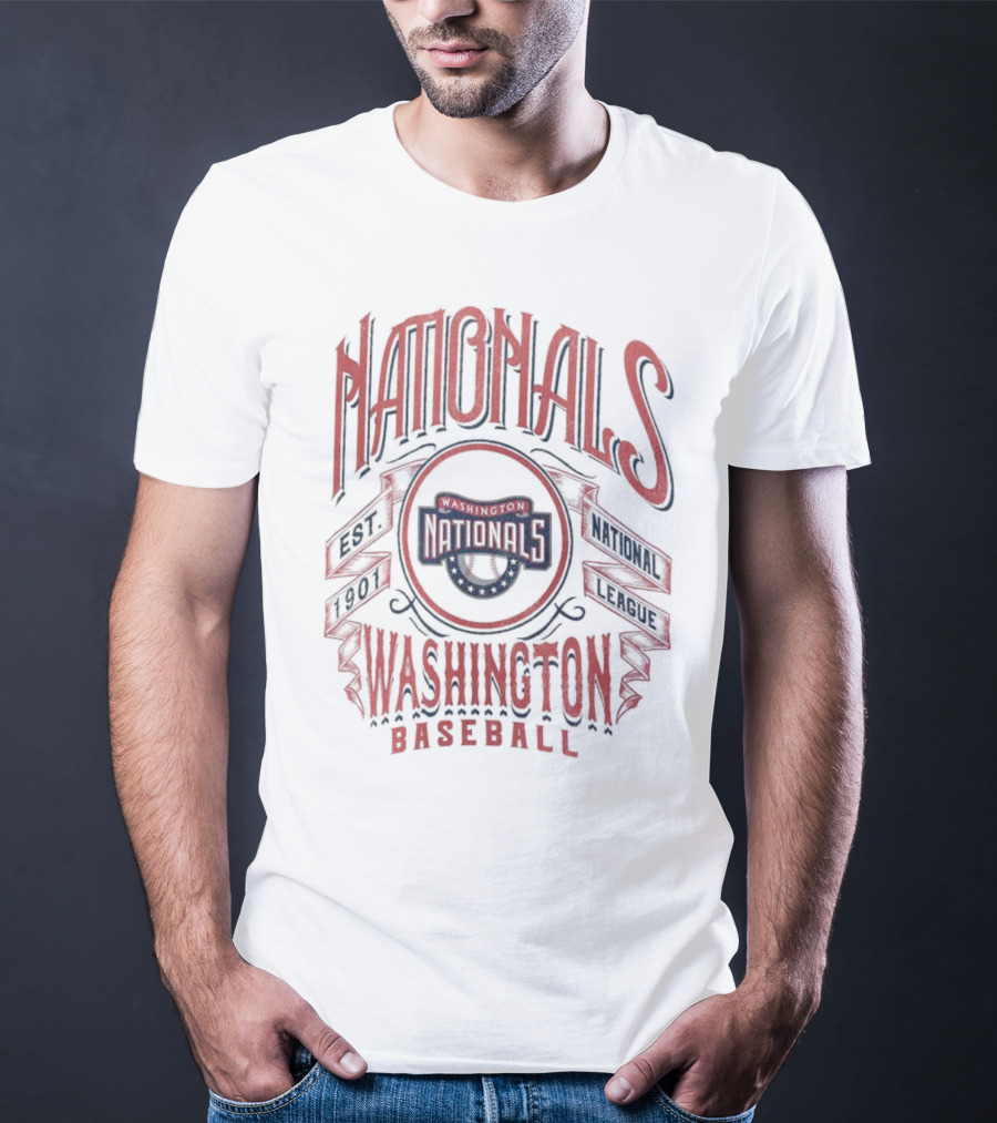 Washington Nationals National League Baseball Est 1901 Rucker Collection Distressed Rock T-Shirt