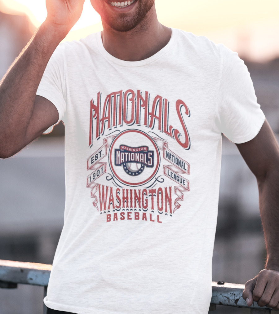 Washington Nationals National League Baseball Est 1901 Rucker Collection Distressed Rock T-Shirt