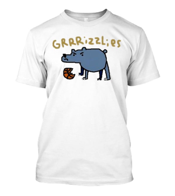 GRRRizzlies Cartoon Bear With Basketball T-Shirt