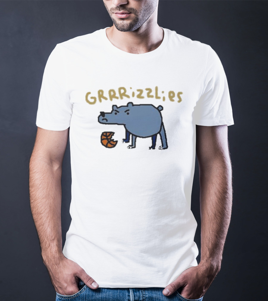 GRRRizzlies Cartoon Bear With Basketball T-Shirt
